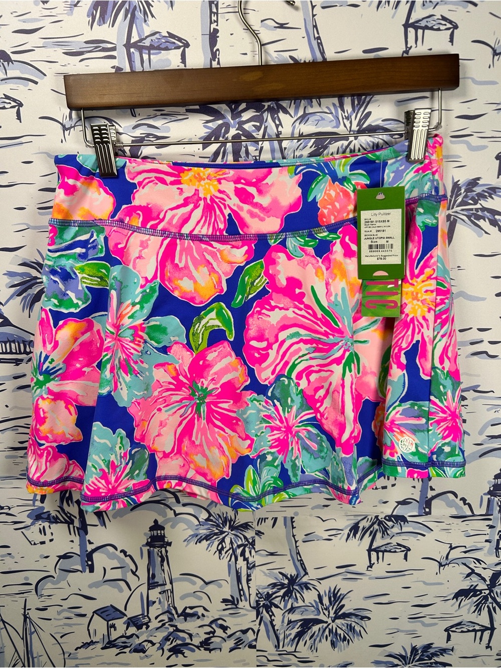 Lilly Pulitzer Blue, Pink & Green Floral Skort
